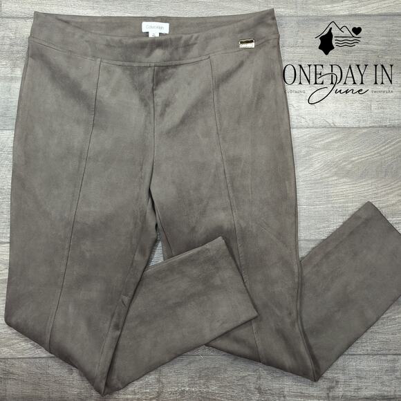 Calvin Klein Faux Suede Pull On Pants Size L - Picture 1 of 6